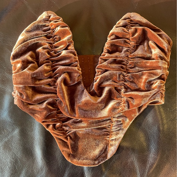 Cropped V-Cut Bustier - Rust colour - Picture 4 of 6